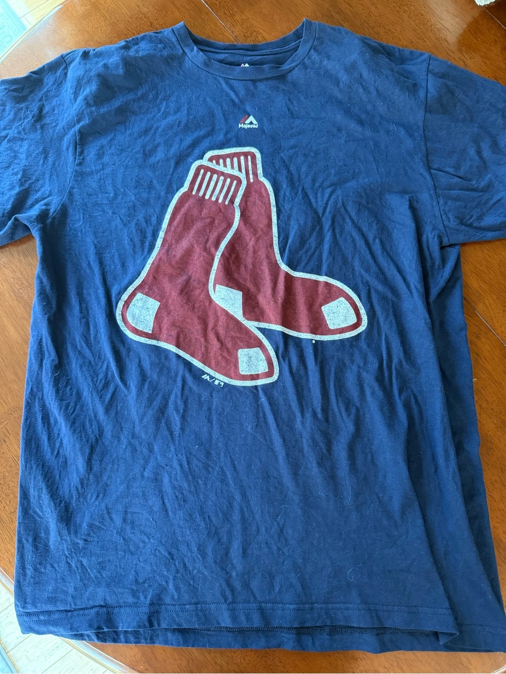 Majestic Navy Tee with Red Graphic